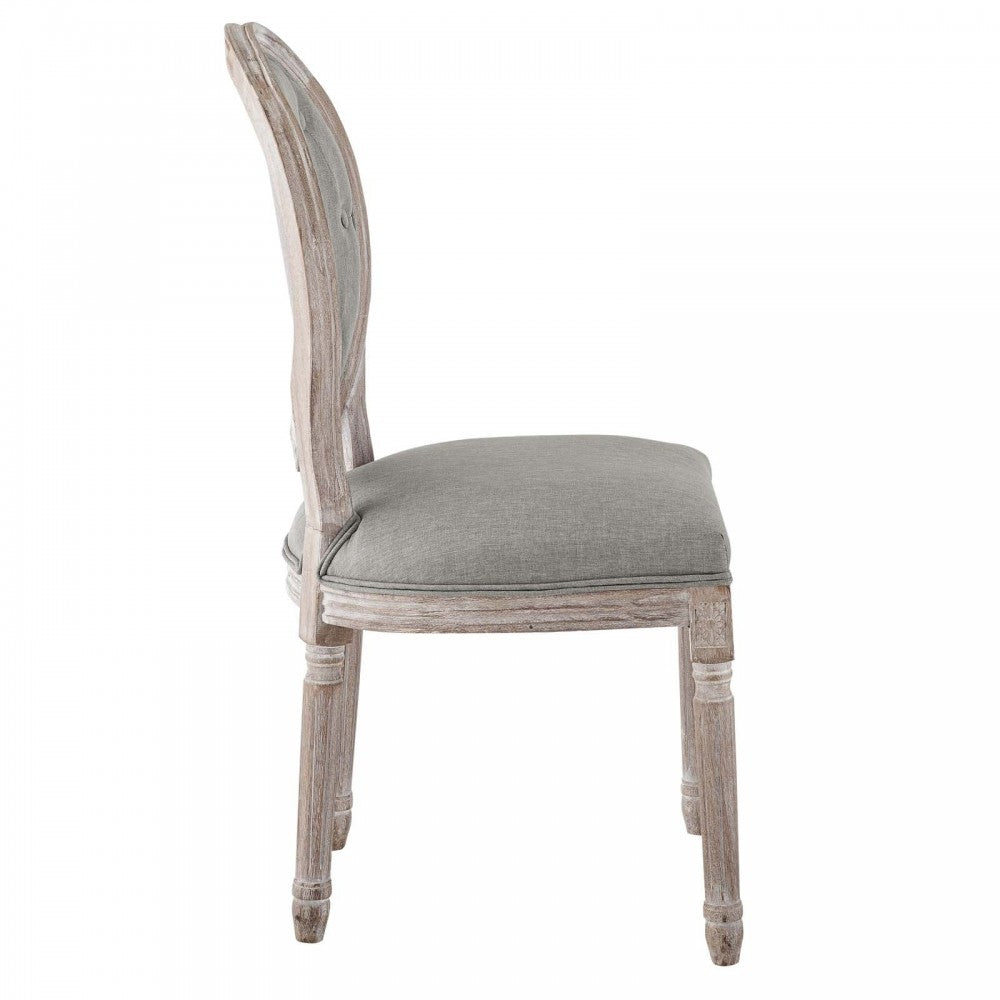 Arise Vintage French Upholstered Fabric Dining Side Chair Set of 2, Gray