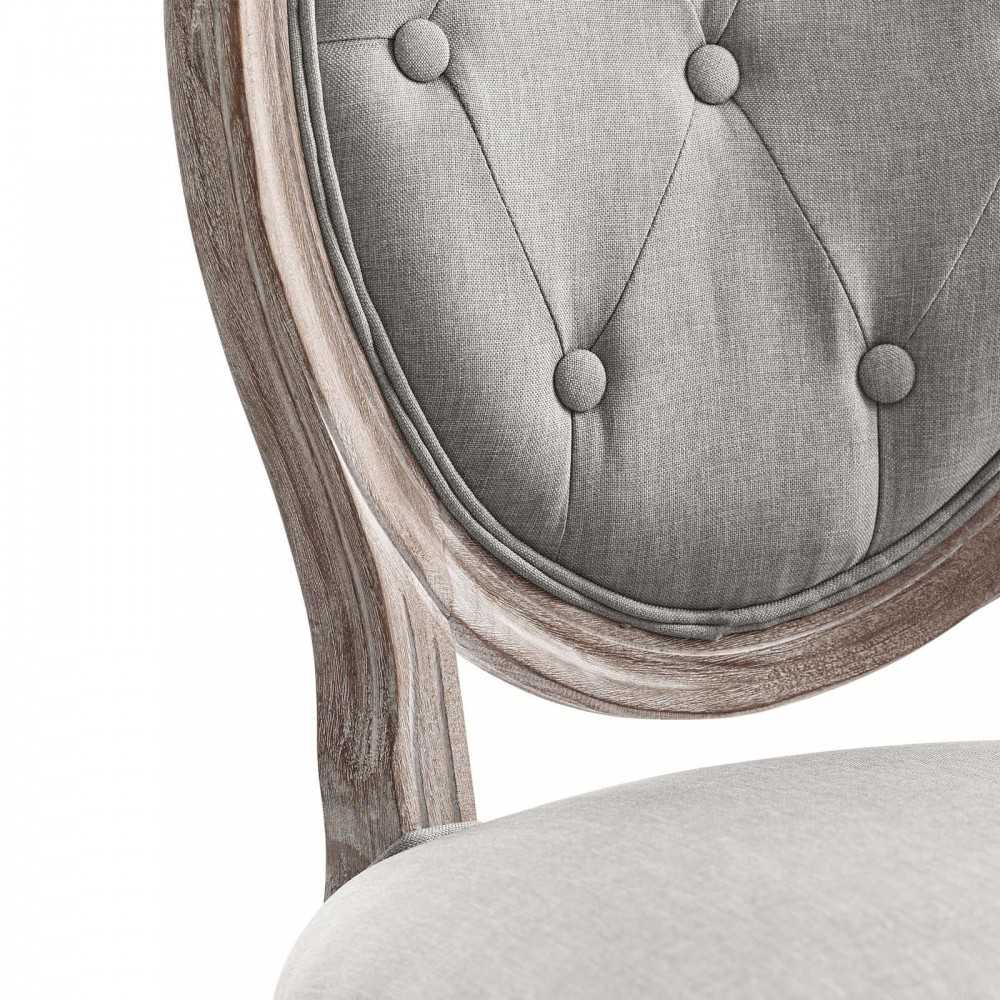 Arise Vintage French Upholstered Fabric Dining Side Chair Set of 2, Gray