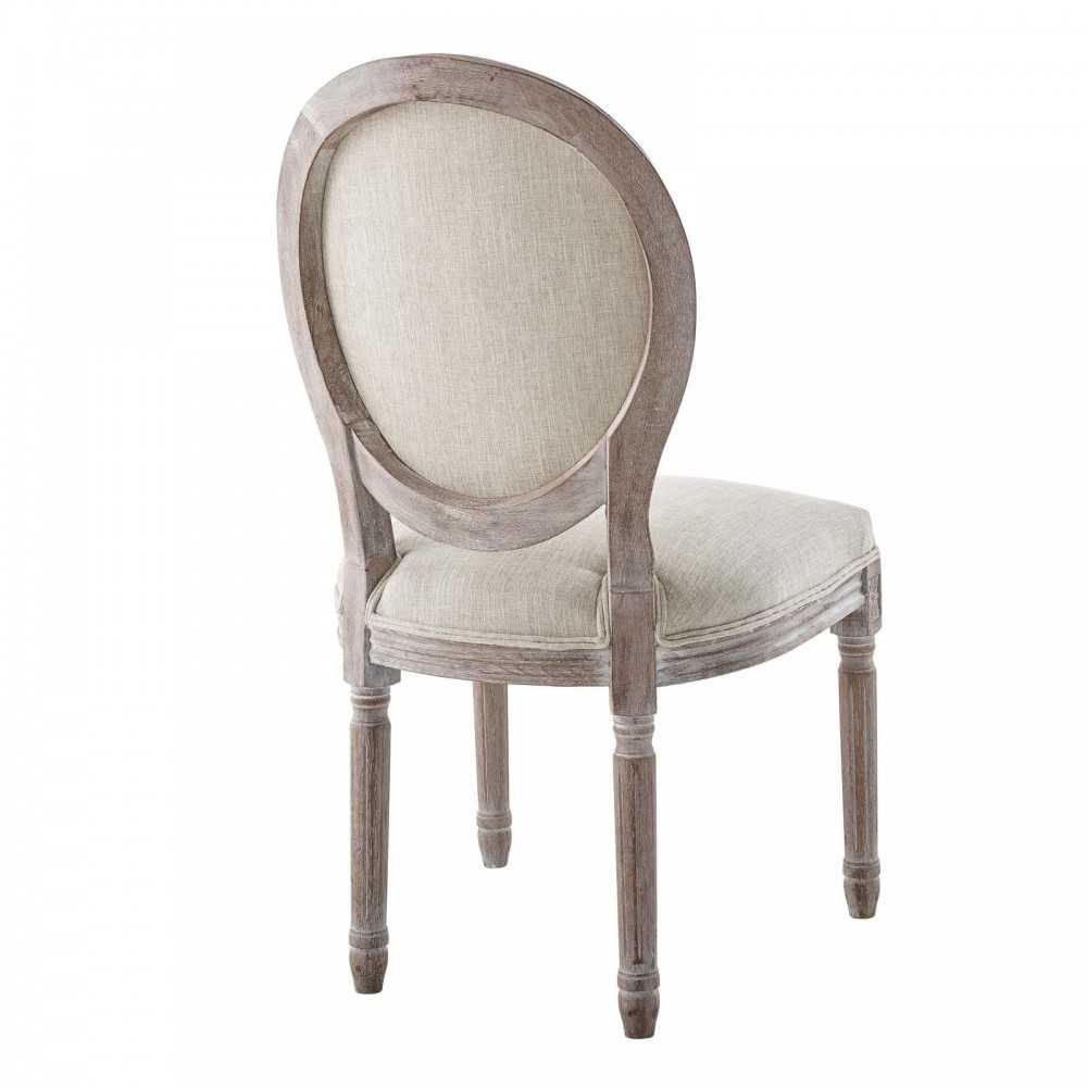 Arise Vintage French Upholstered Fabric Dining Side Chair Set of 2, White
