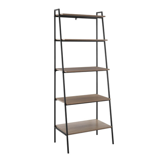 Arlo 72" Industrial Modern Ladder Bookshelf - Mocha