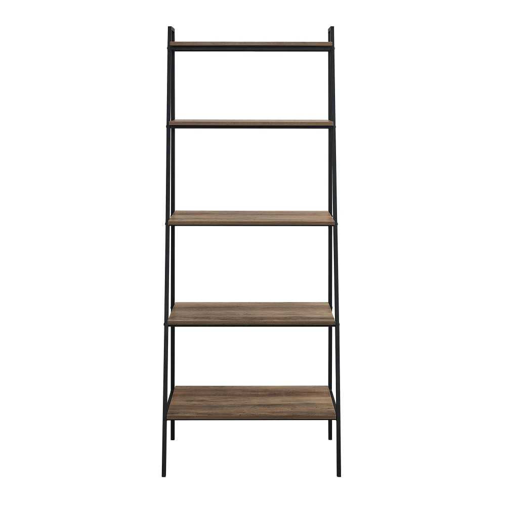Arlo 72" Industrial Modern Ladder Bookshelf - Rustic Oak