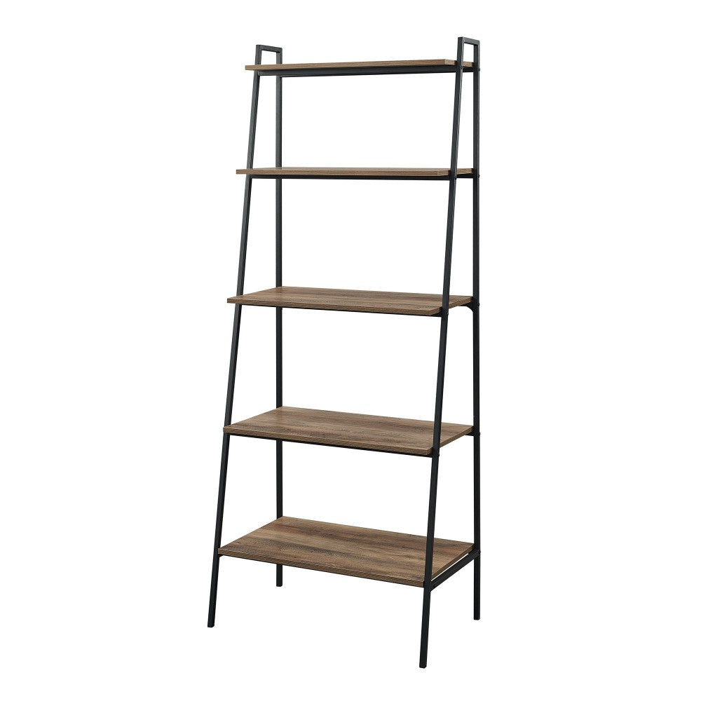 Arlo 72" Industrial Modern Ladder Bookshelf - Rustic Oak