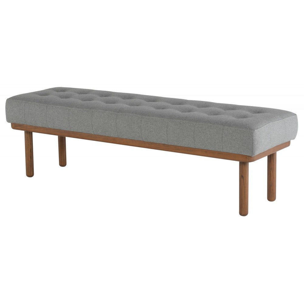 Arlo Light Gray Fabric Occasional Bench