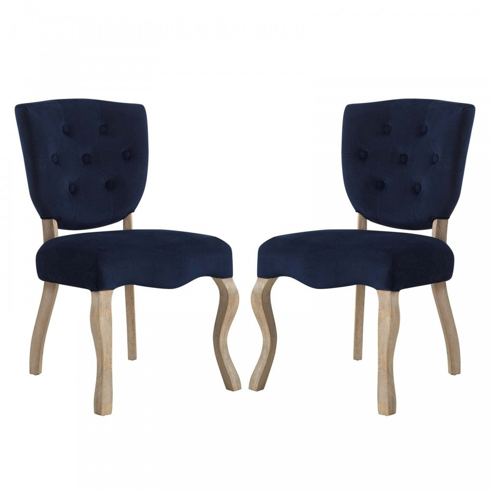 Array Dining Side Chair Set of 2, Midnight Blue