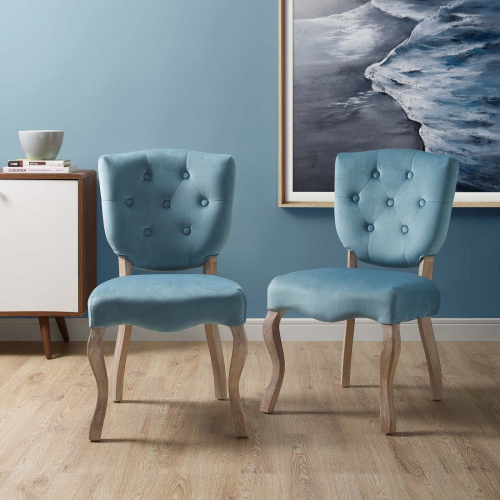 Array Dining Side Chair Set of 2, Sea Blue