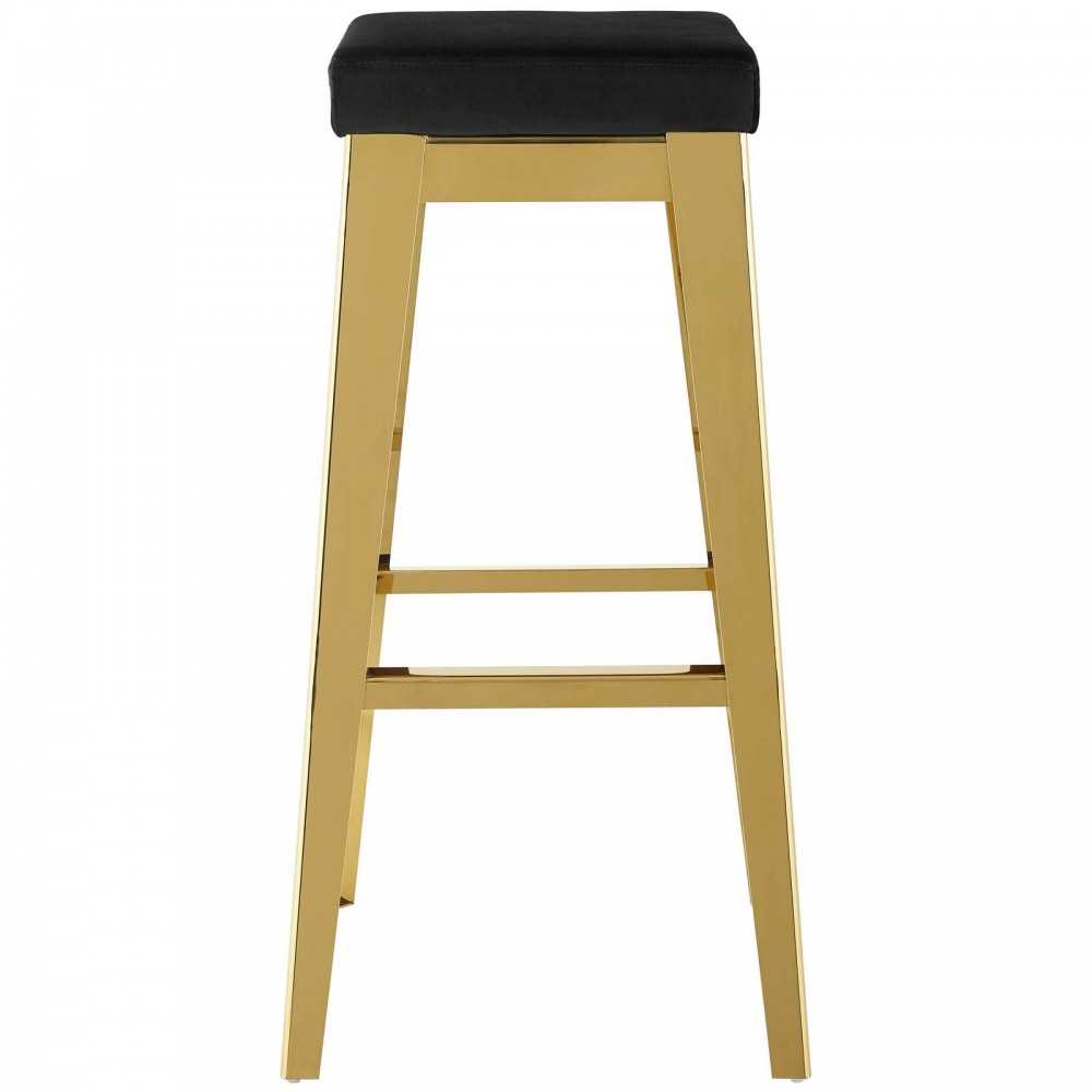 Arrive Gold Stainless Steel Performance Velvet Bar Stool, Gold Black