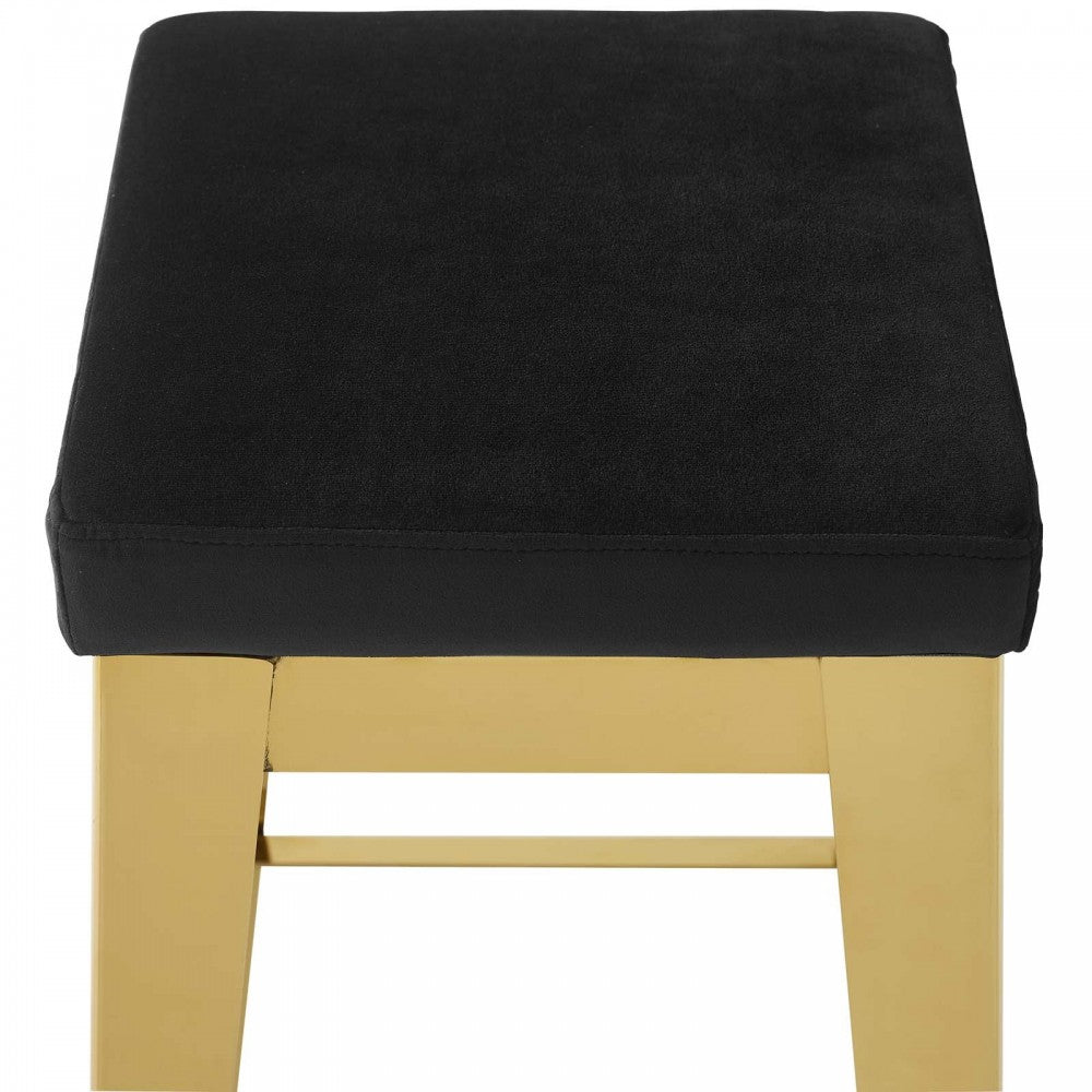 Arrive Gold Stainless Steel Performance Velvet Bar Stool, Gold Black