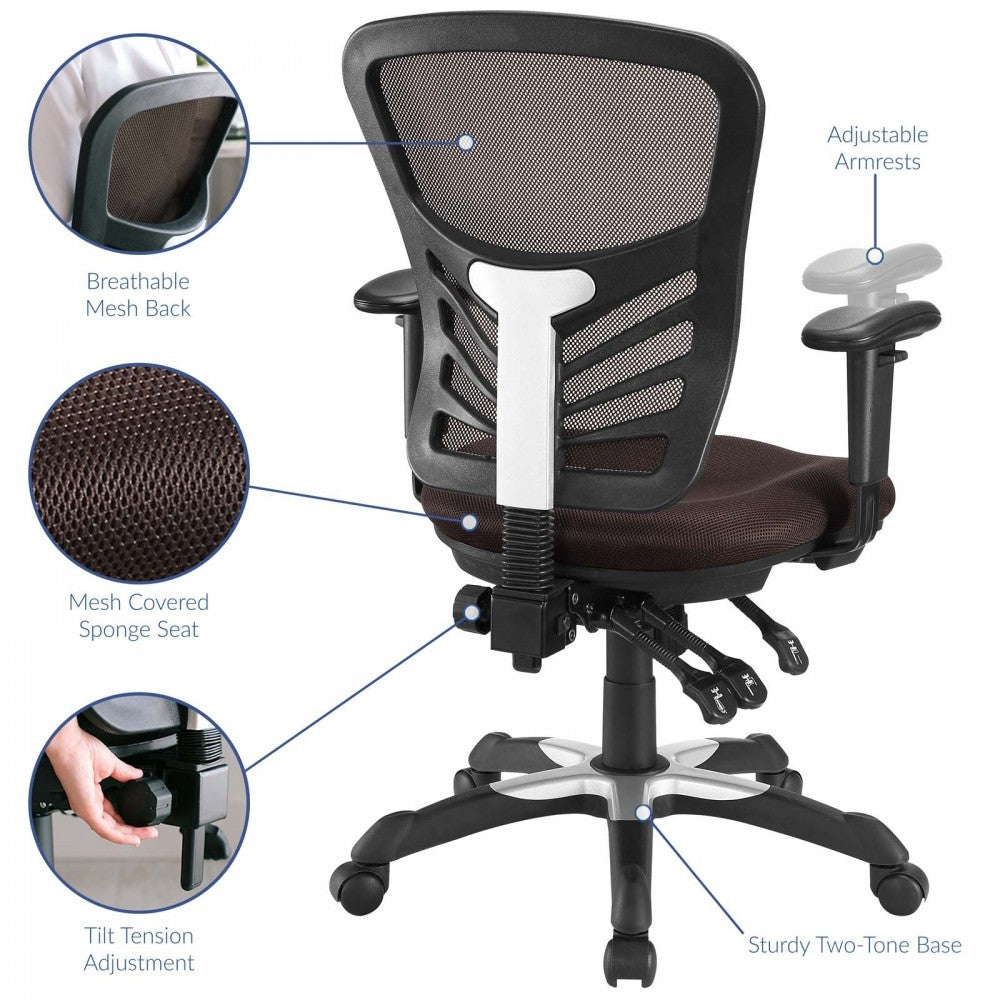 Articulate Mesh Office Chair, Brown