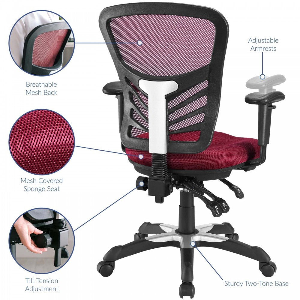 Articulate Mesh Office Chair, Red