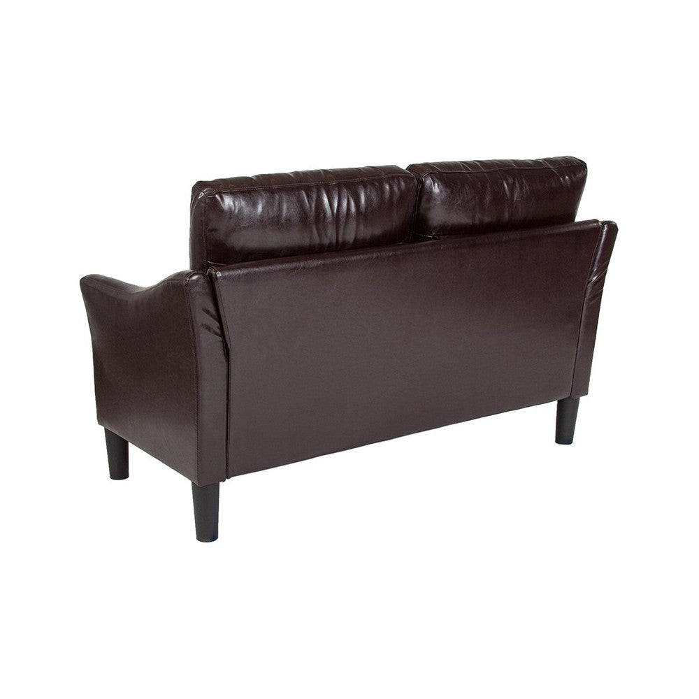 Asti Upholstered Loveseat in Brown LeatherSoft