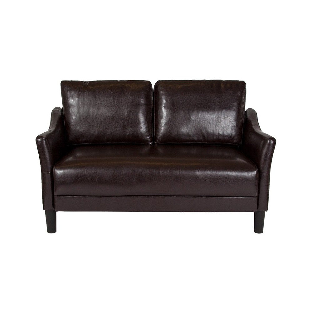 Asti Upholstered Loveseat in Brown LeatherSoft