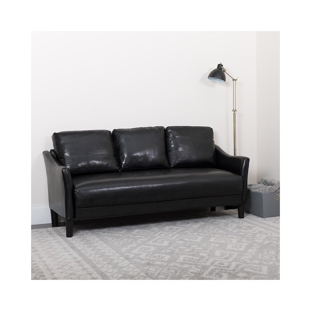 Asti Upholstered Sofa in Black LeatherSoft