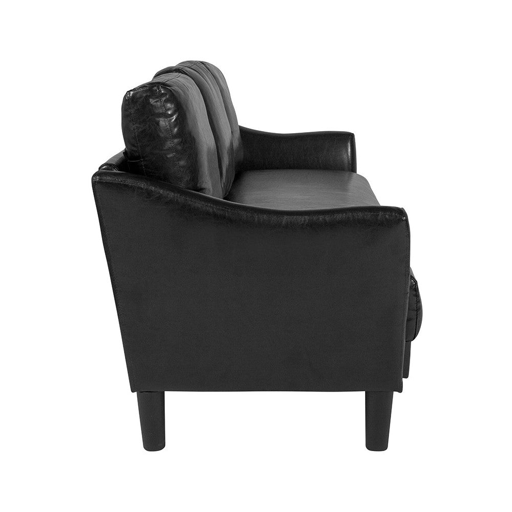 Asti Upholstered Sofa in Black LeatherSoft