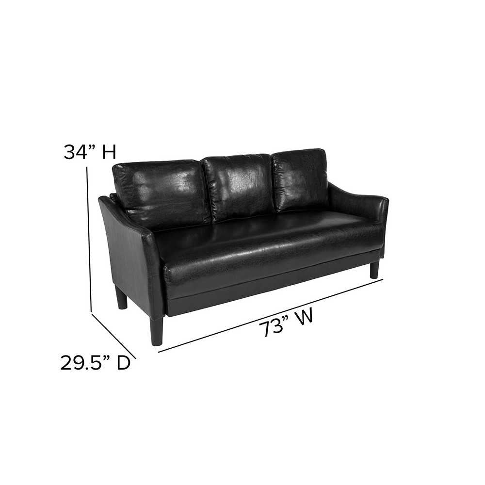 Asti Upholstered Sofa in Black LeatherSoft