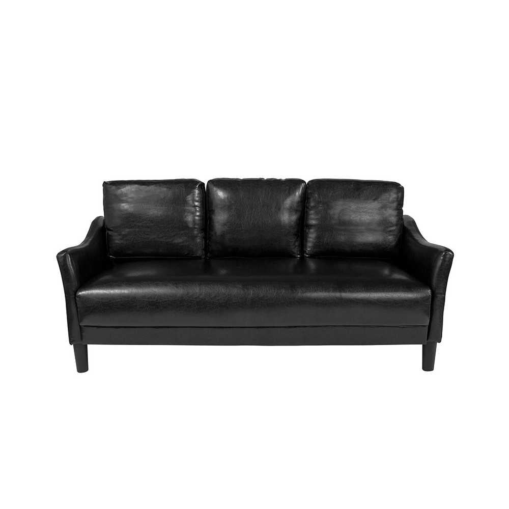 Asti Upholstered Sofa in Black LeatherSoft