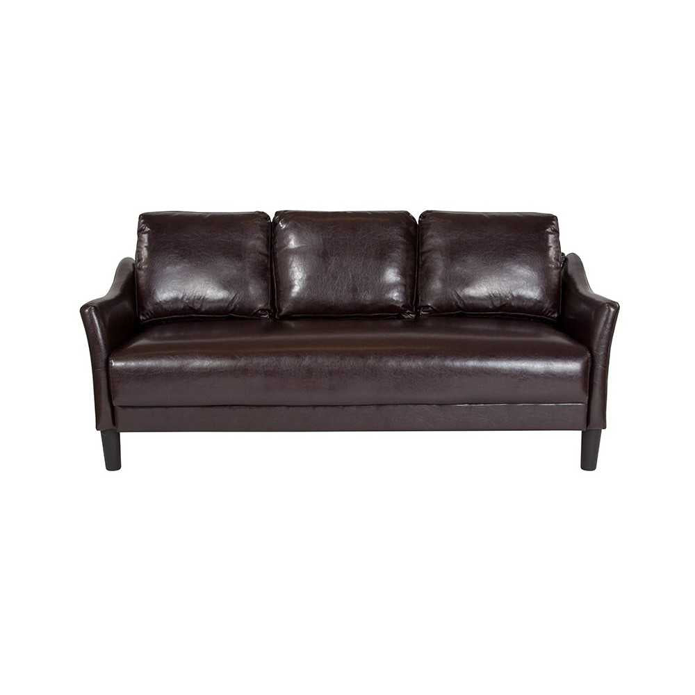 Asti Upholstered Sofa in Brown LeatherSoft