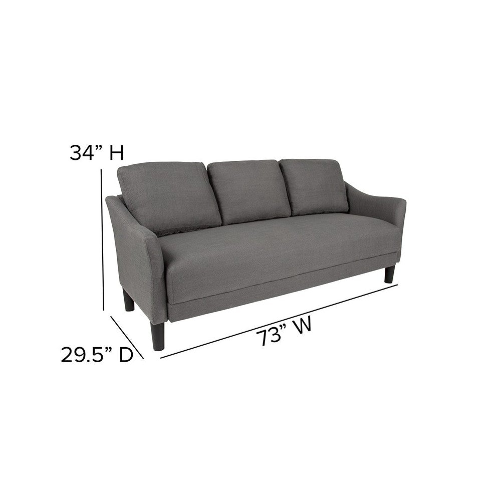 Asti Upholstered Sofa in Dark Gray Fabric