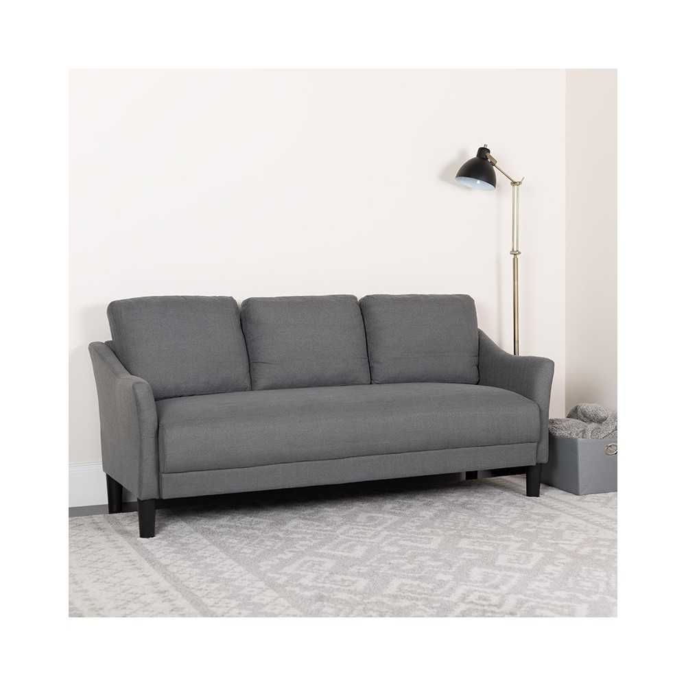 Asti Upholstered Sofa in Dark Gray Fabric