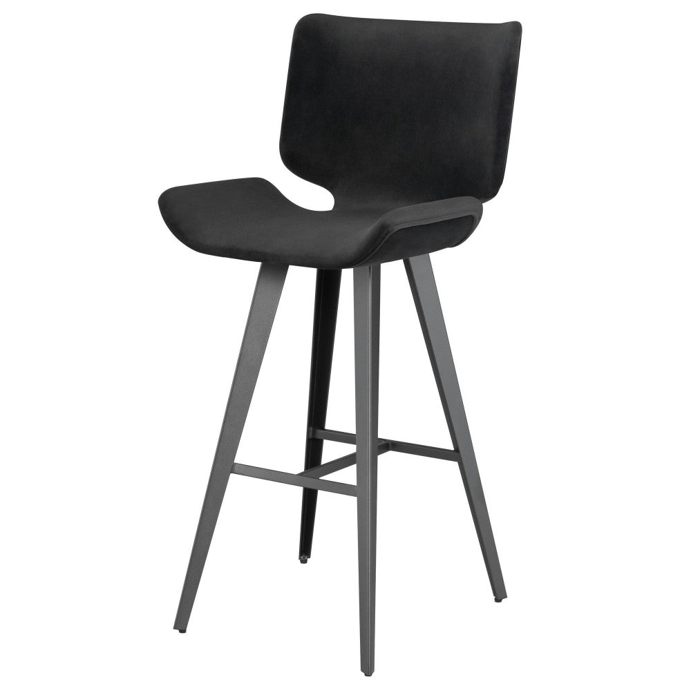 Astra Shadow Gray Fabric Bar Stool