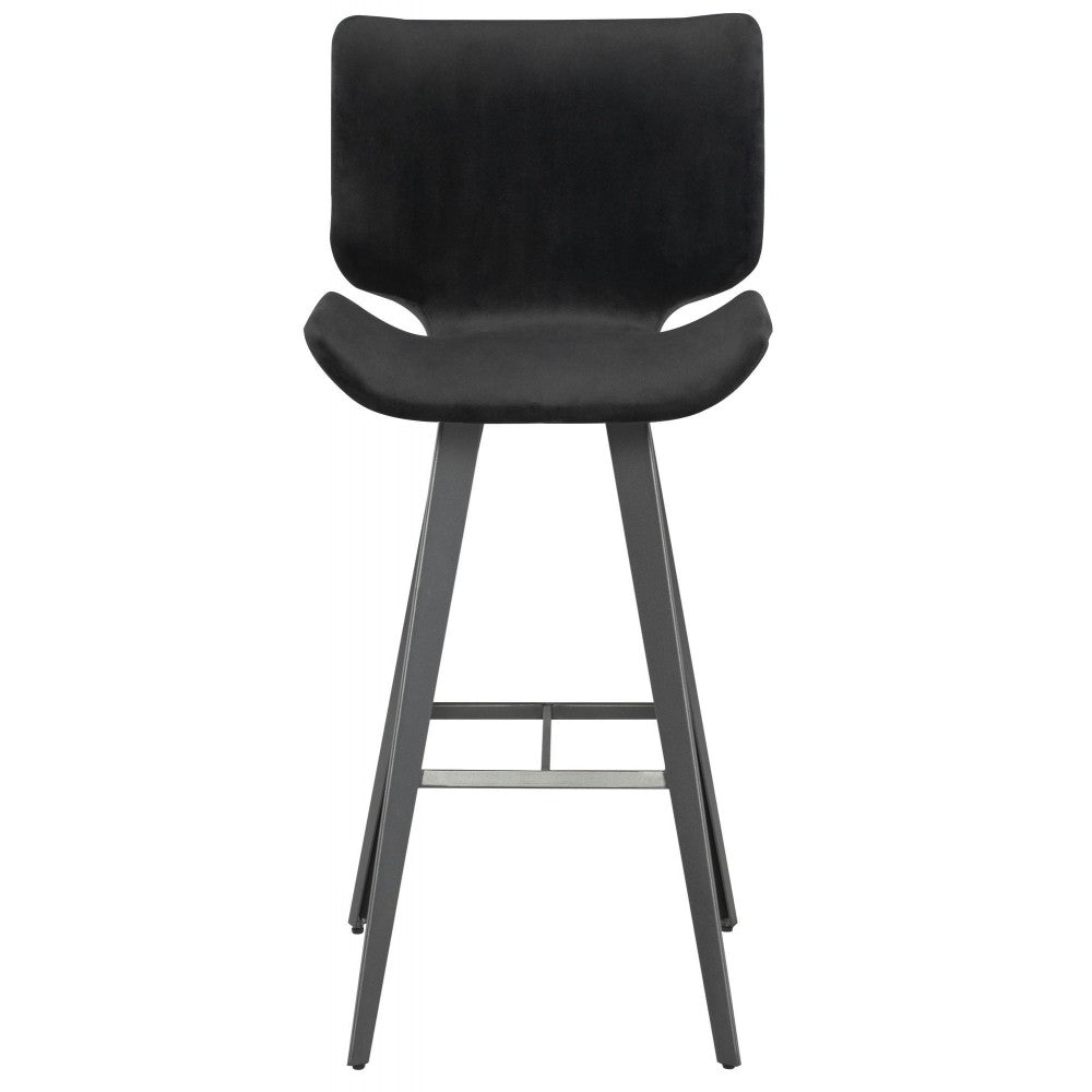 Astra Shadow Gray Fabric Bar Stool