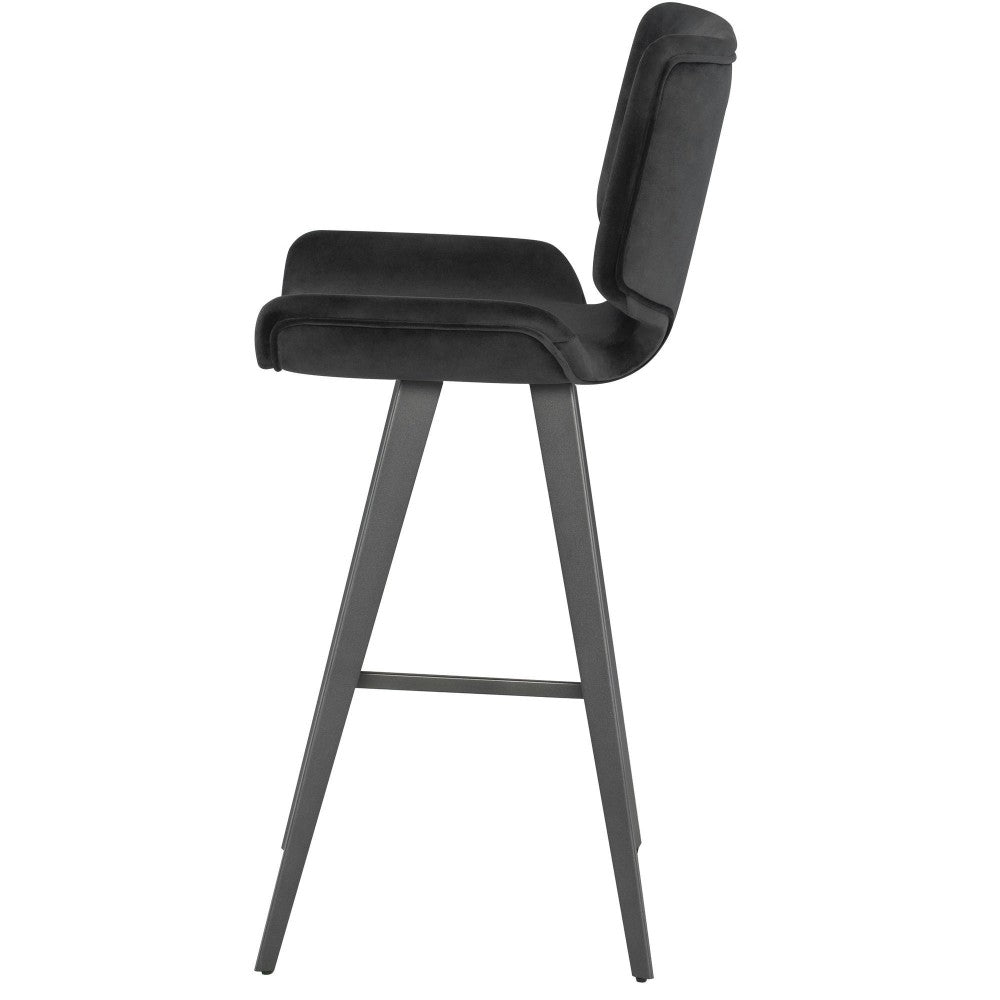 Astra Shadow Gray Fabric Bar Stool