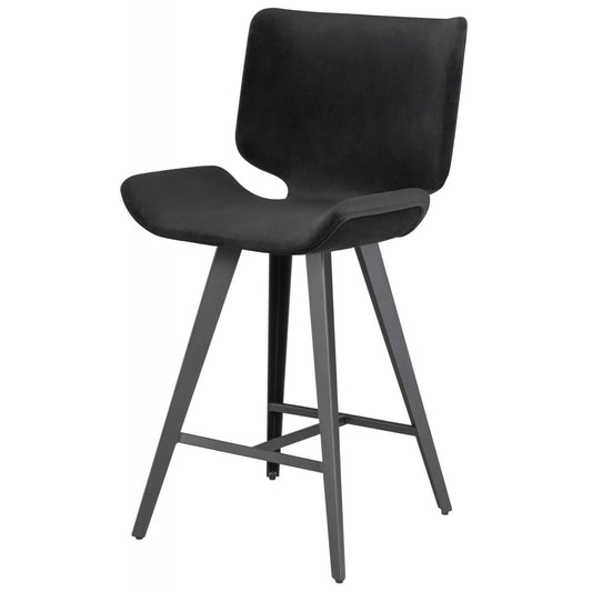 Astra Shadow Gray Fabric Counter Stool