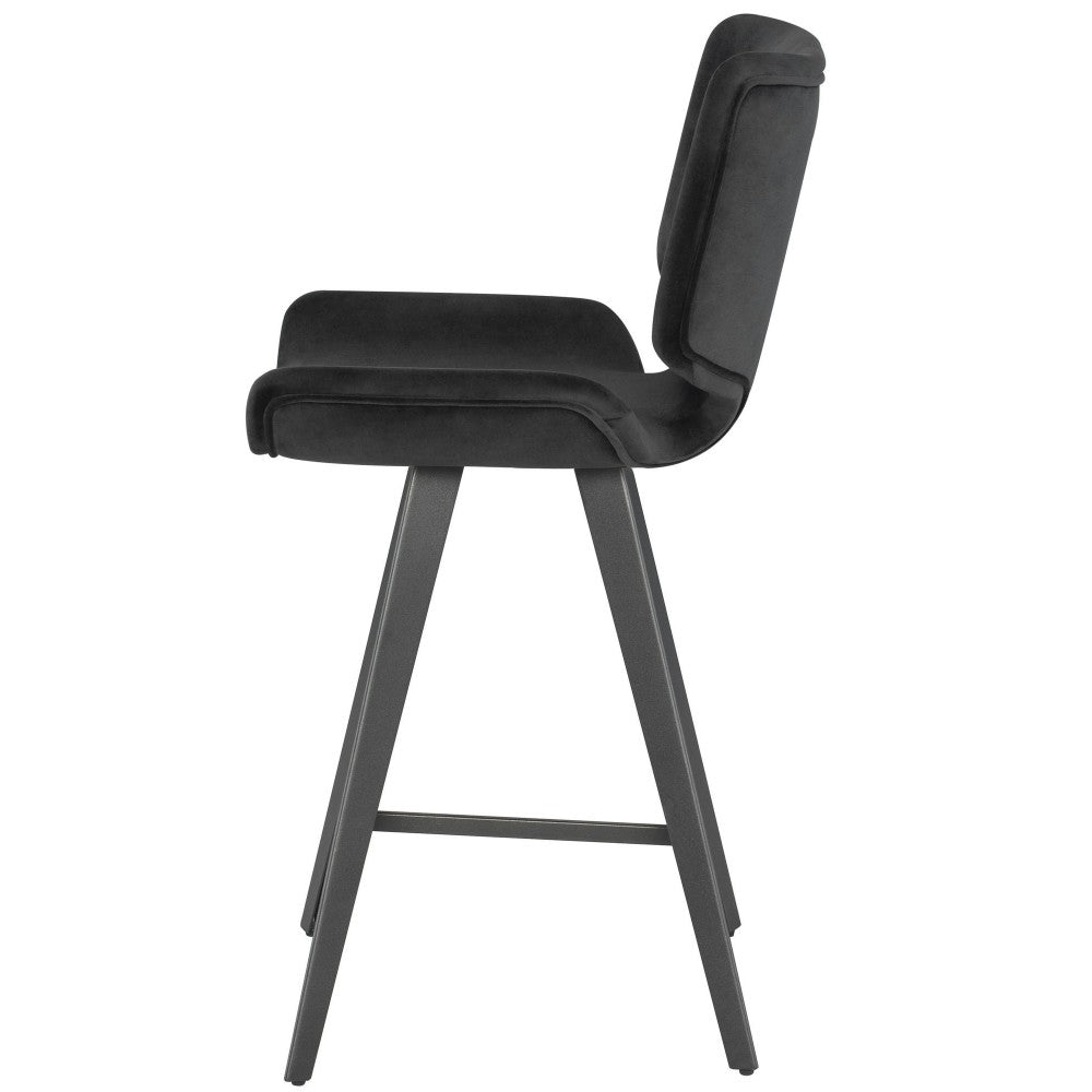 Astra Shadow Gray Fabric Counter Stool