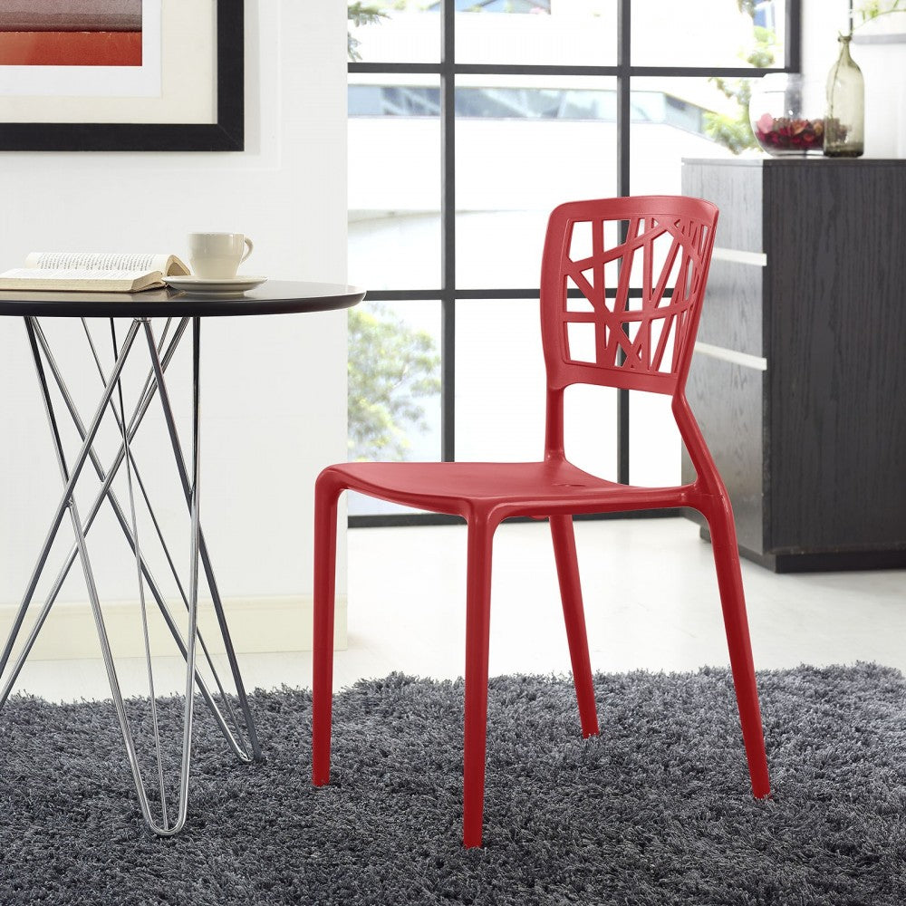 Astro Dining Side Chair, Red