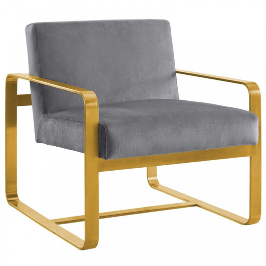 Astute Performance Velvet Armchair, Gray