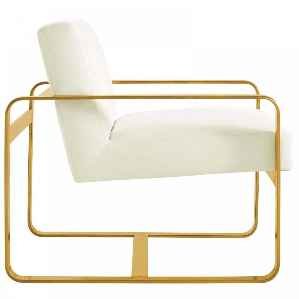 Astute Performance Velvet Armchair, Ivory