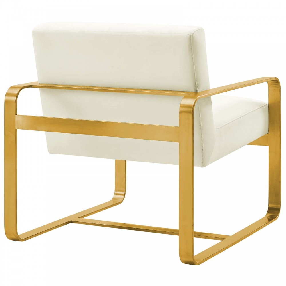 Astute Performance Velvet Armchair, Ivory