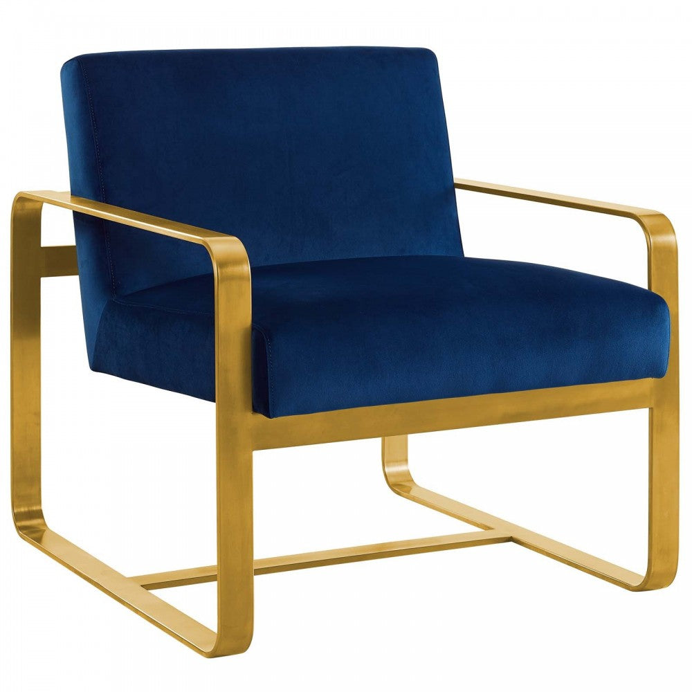 Astute Performance Velvet Armchair, Navy