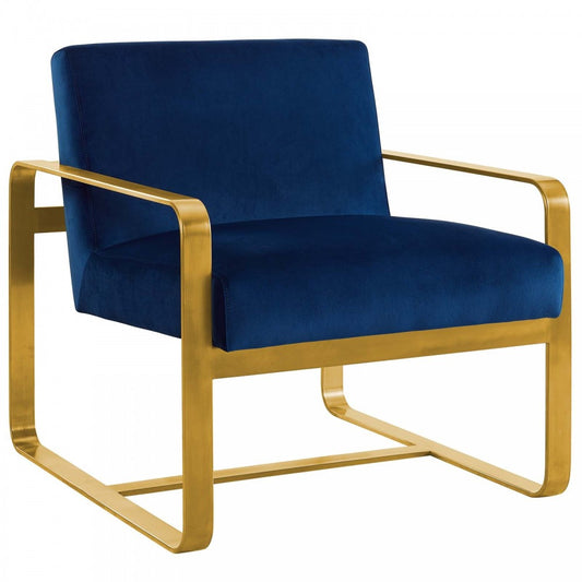 Astute Performance Velvet Armchair, Navy
