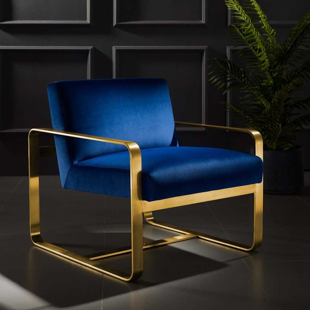 Astute Performance Velvet Armchair, Navy