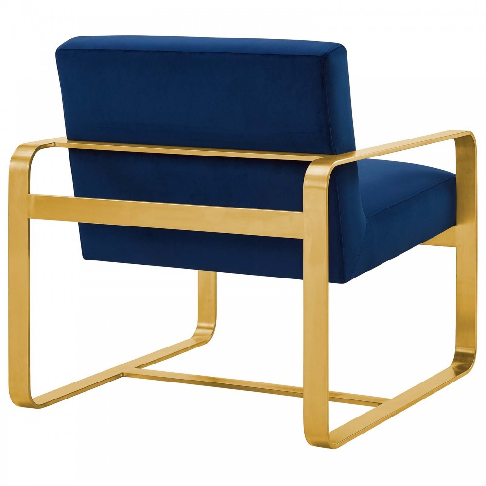 Astute Performance Velvet Armchair, Navy