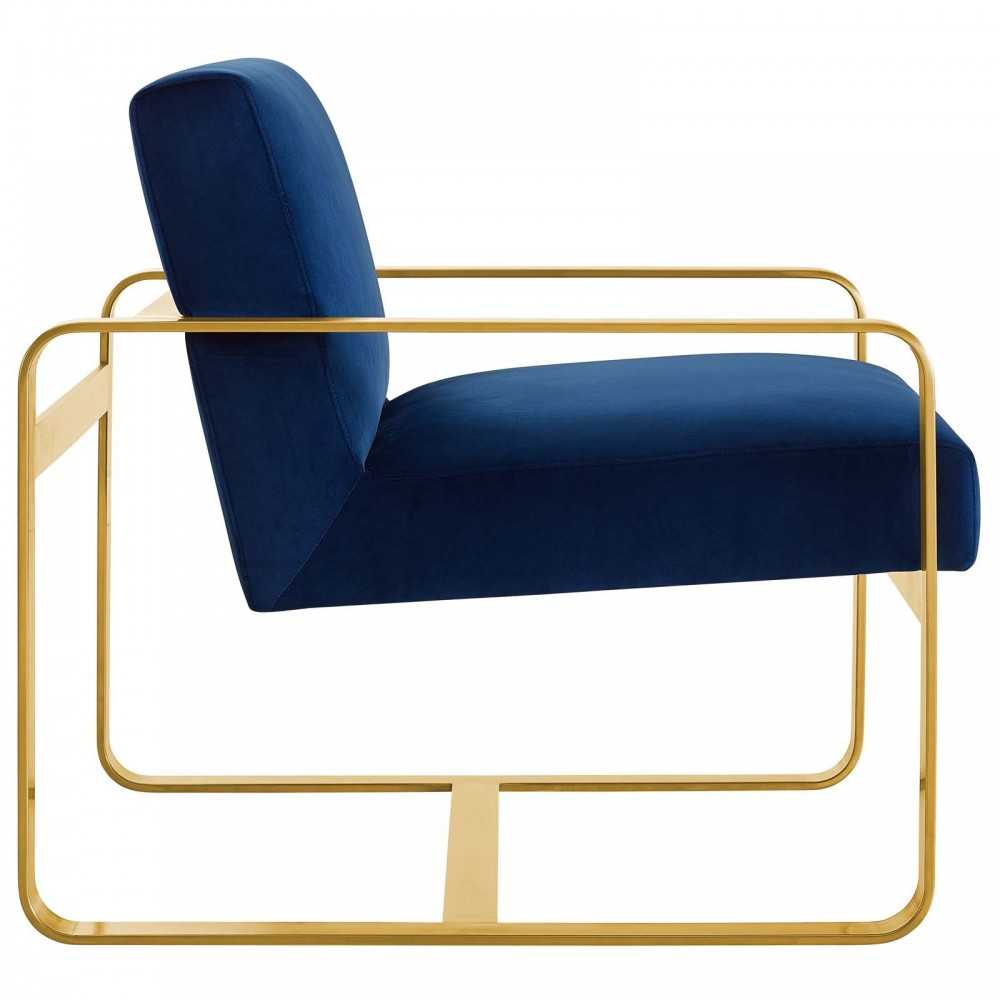 Astute Performance Velvet Armchair, Navy