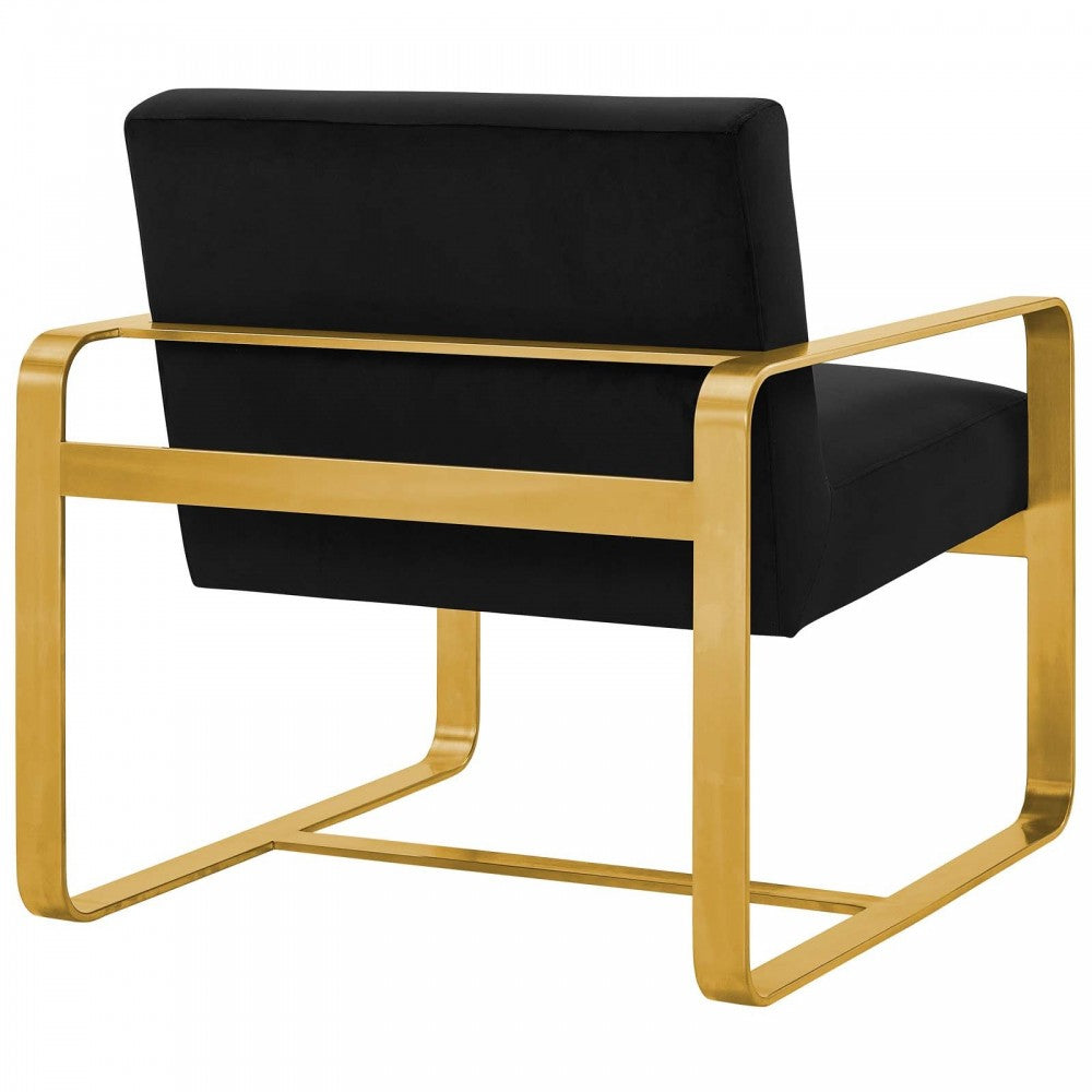 Astute Performance Velvet Armchair, Black