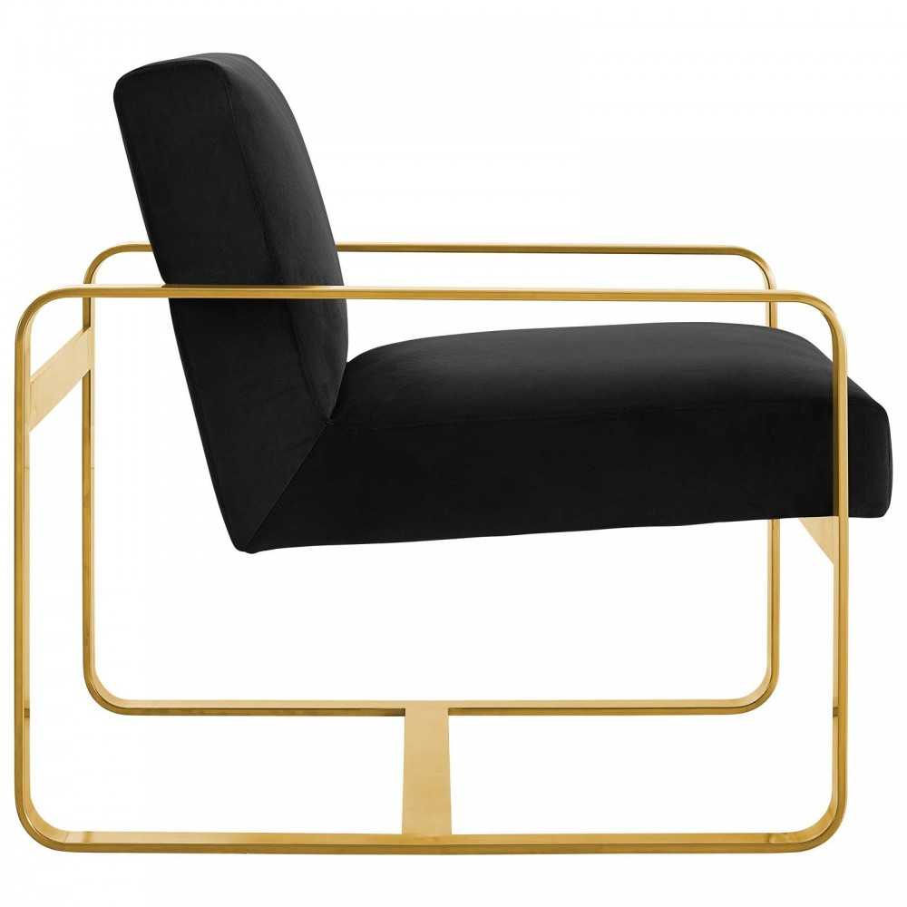 Astute Performance Velvet Armchair, Black