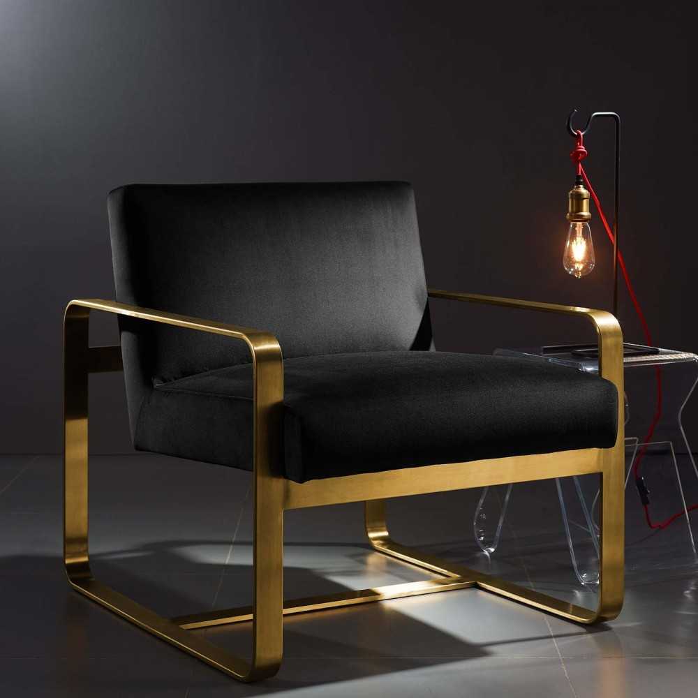 Astute Performance Velvet Armchair, Black