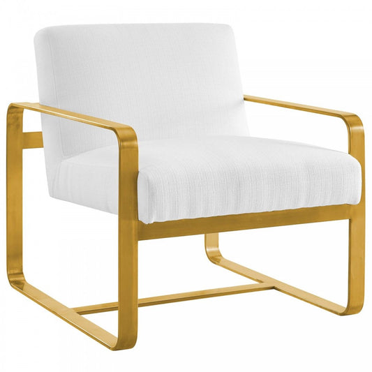 Astute Upholstered Fabric Armchair, White