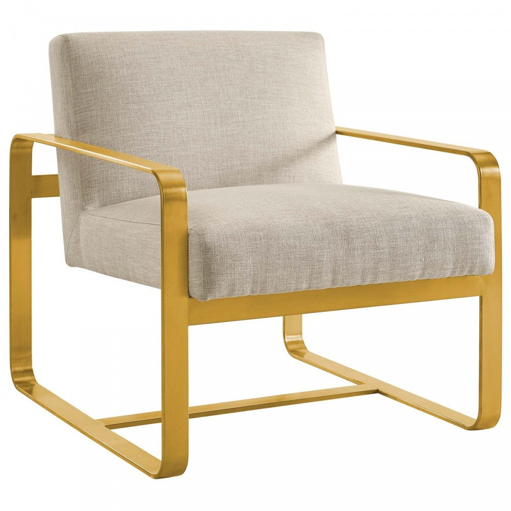Astute Upholstered Fabric Armchair, Beige