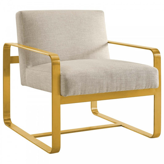 Astute Upholstered Fabric Armchair, Beige