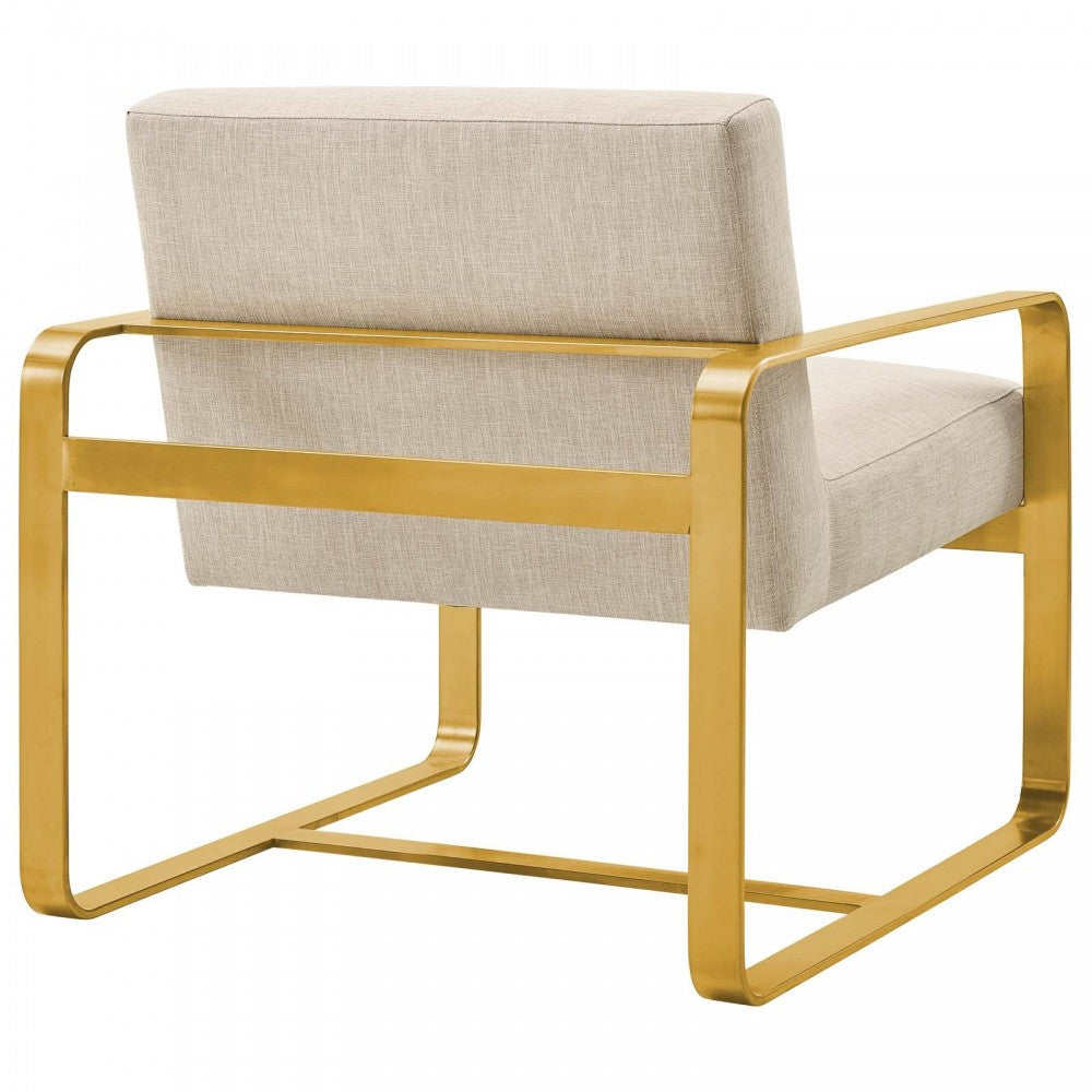 Astute Upholstered Fabric Armchair, Beige