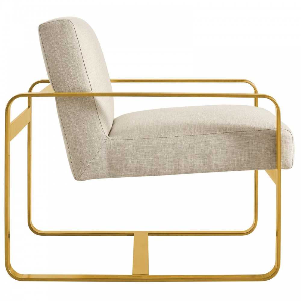 Astute Upholstered Fabric Armchair, Beige