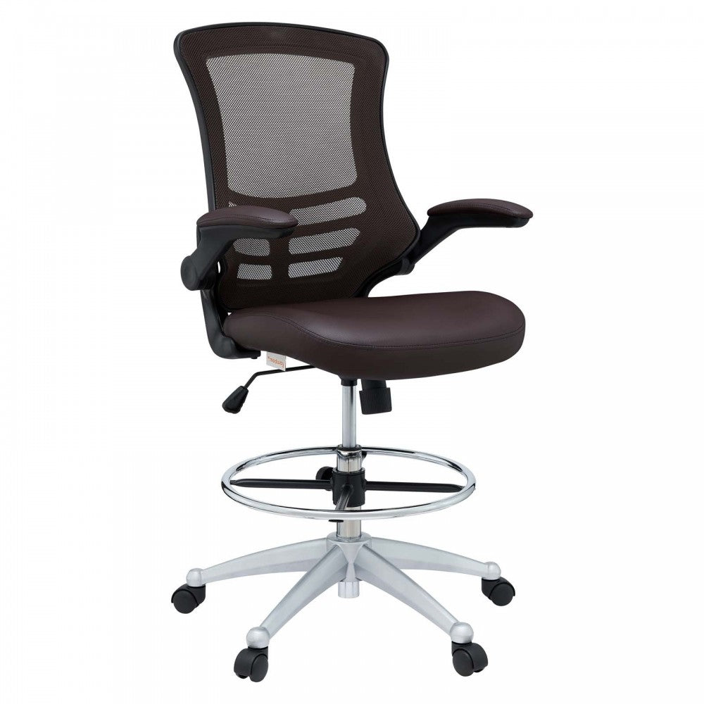 Attainment Vinyl Drafting Chair, Brown
