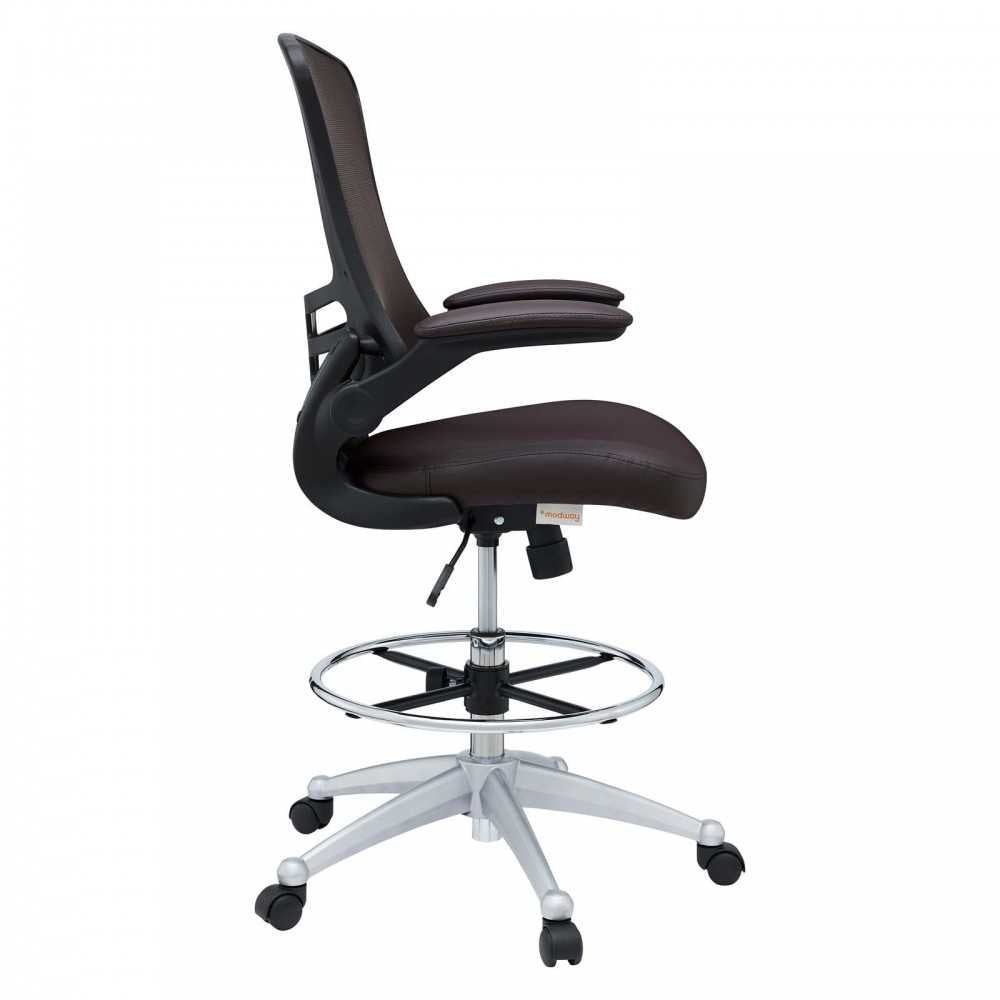 Attainment Vinyl Drafting Chair, Brown