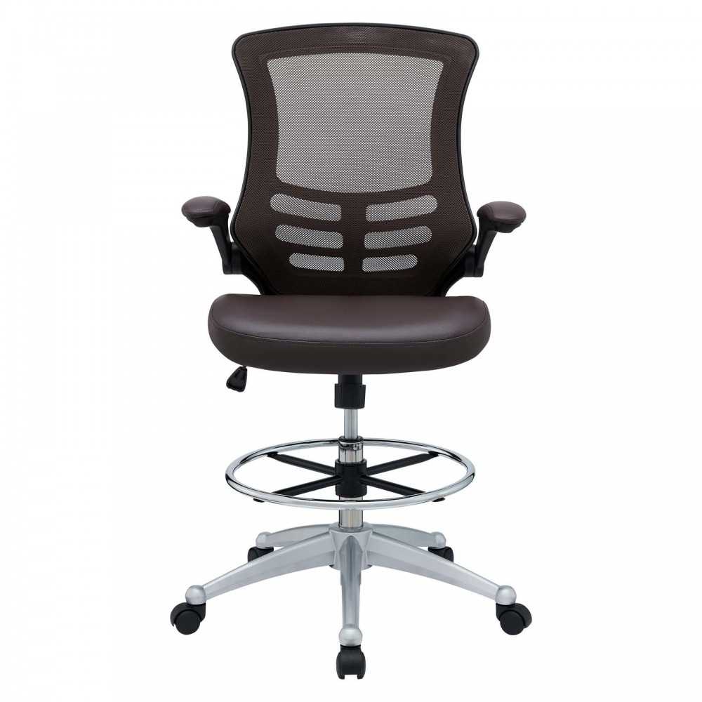 Attainment Vinyl Drafting Chair, Brown