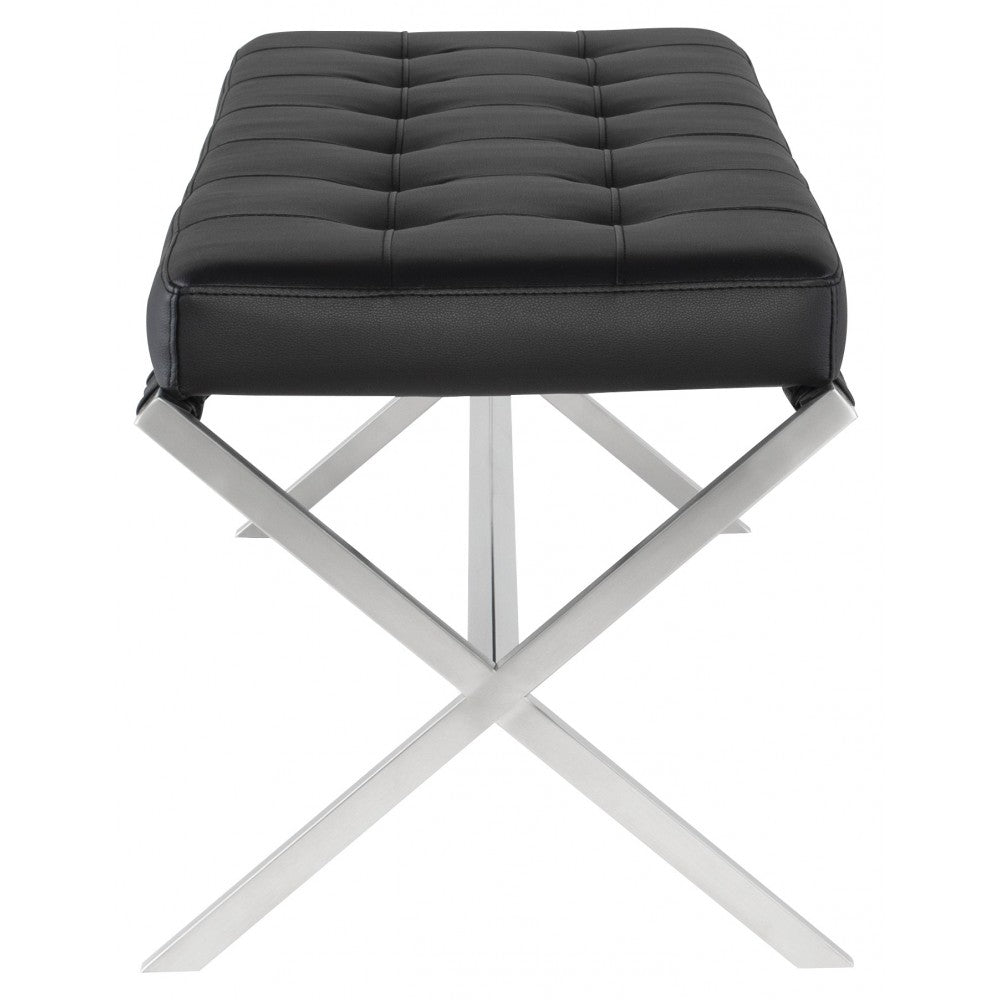 Auguste Black Naugahyde Occasional Bench, HGTA668