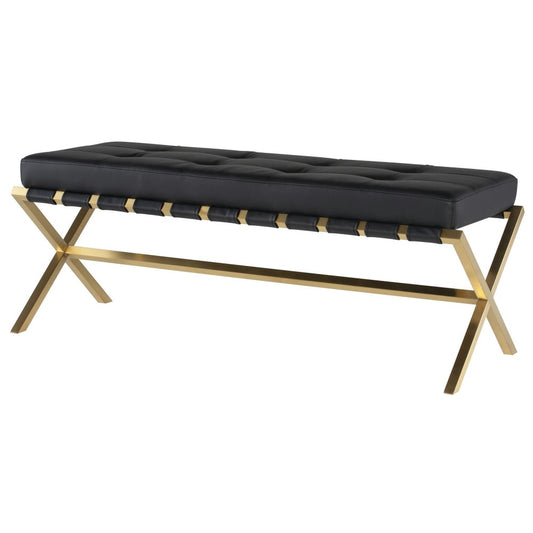 Auguste Black Naugahyde Occasional Bench, HGTB333