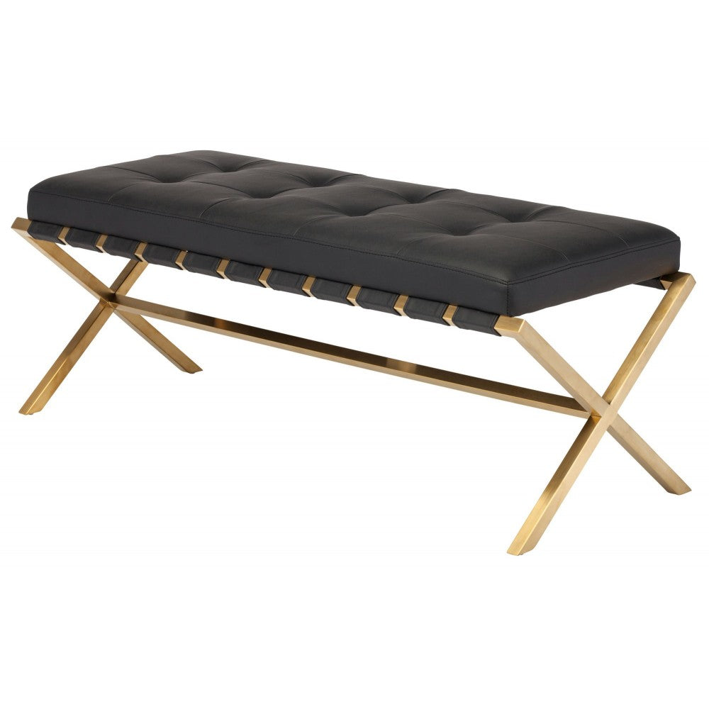 Auguste Black Naugahyde Occasional Bench, HGTB333